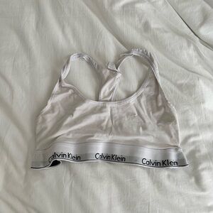 White Calvin Klein sports bra